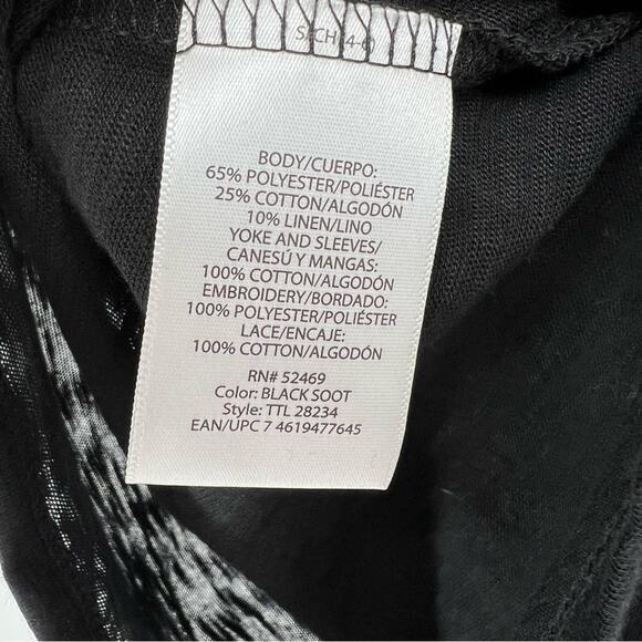 Time and Tru Black Blouse Top Women's Small 4-6 - Picture 4 of 4